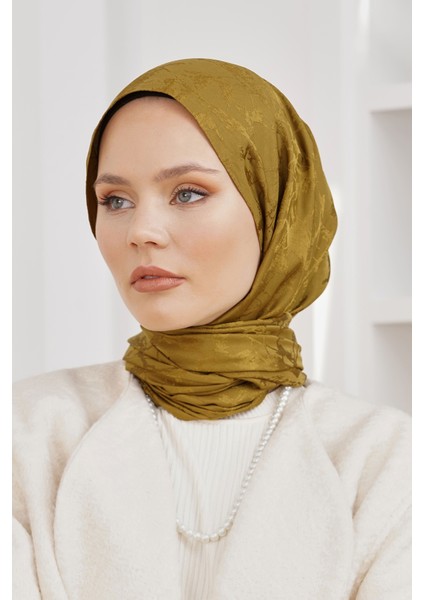 Scarf Jakar Eşarp - Floş Jakar Mermer Eşarp 4258