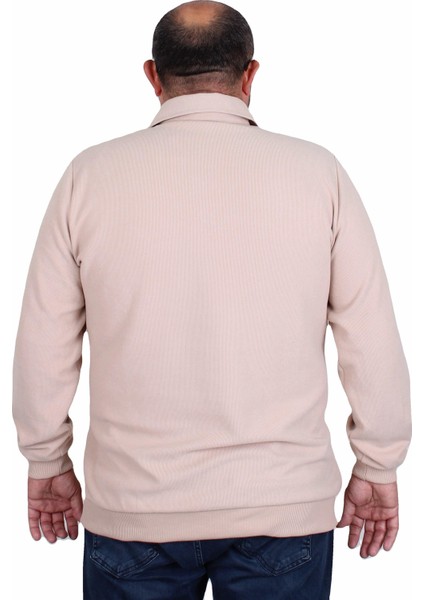Erkek Büyük Beden Polo Yaka Sweat Orjinal 24409 Bej fırsatları