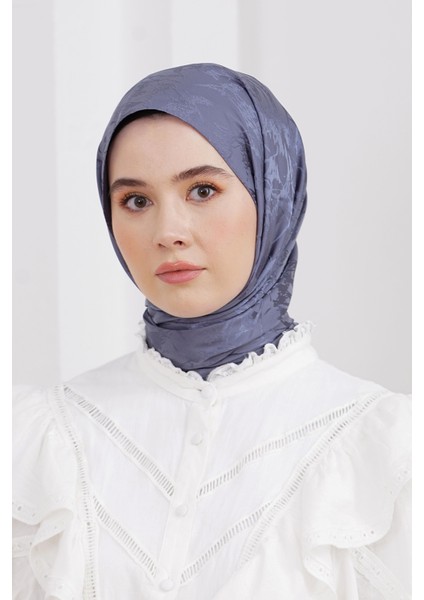 Scarf Jakar Eşarp - Floş Jakar Mermer Eşarp 4258