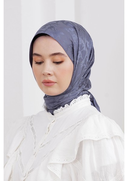 Scarf Jakar Eşarp - Floş Jakar Mermer Eşarp 4258