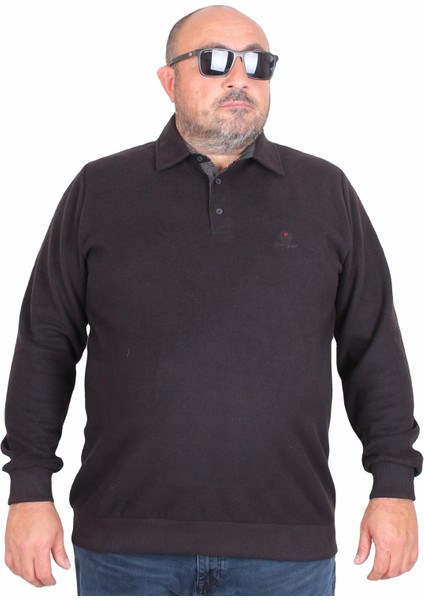 Erkek Büyük Beden Polo Yaka Sweat Feel Good 24408 Sıyah