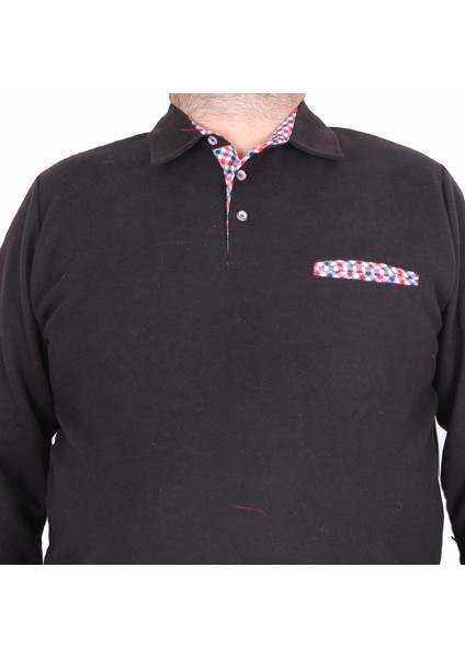 Erkek Büyük Beden Polo Yaka Sweat Flota Cep 24407 Sıyah fiyatları