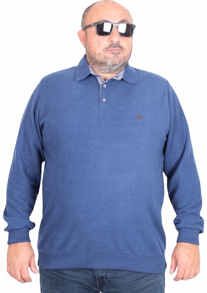 Erkek Büyük Beden Polo Yaka Sweat Orjinal 24409 Marin