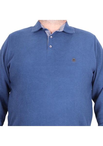 Erkek Büyük Beden Polo Yaka Sweat Orjinal 24409 Marin modelleri