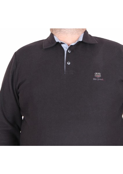 Erkek Büyük Beden Polo Yaka Sweat Moc Grande 24410 Sıyah fiyatları