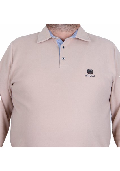 Erkek Büyük Beden Polo Yaka Sweat Moc Grande 24410 Bej fiyatları