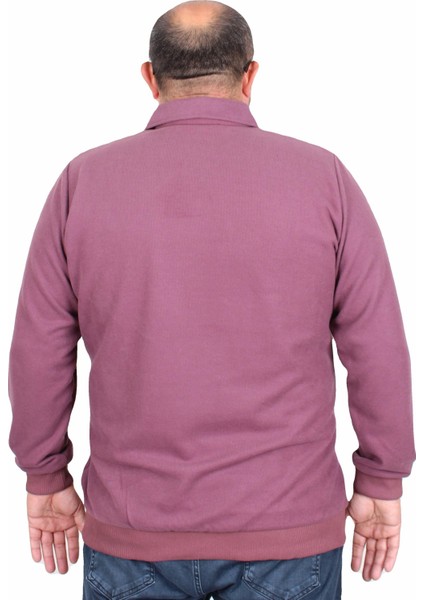 Mocgrande Erkek Büyük Beden Polo Yaka Sweat Moc Grande 24410 Eflatun modelleri