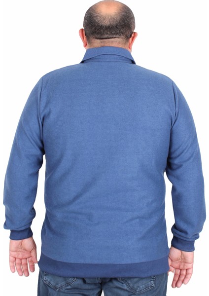 Erkek Büyük Beden Polo Yaka Sweat Moc Grande 24410 Marin modelleri