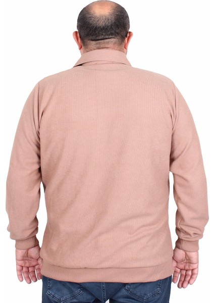 Erkek Büyük Beden Polo Yaka Sweat Feel Good 24408 Taba modelleri