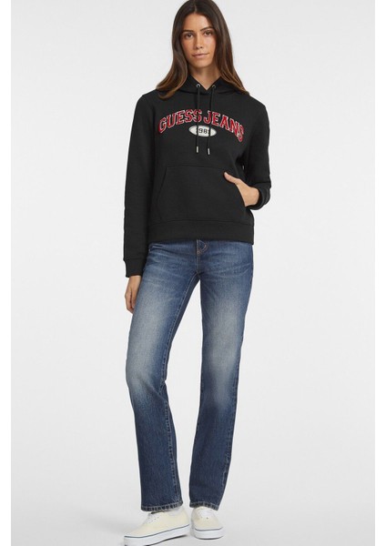 Kadın Gj Şonil Logo Patch Sweatshirt - Siyah fiyatları