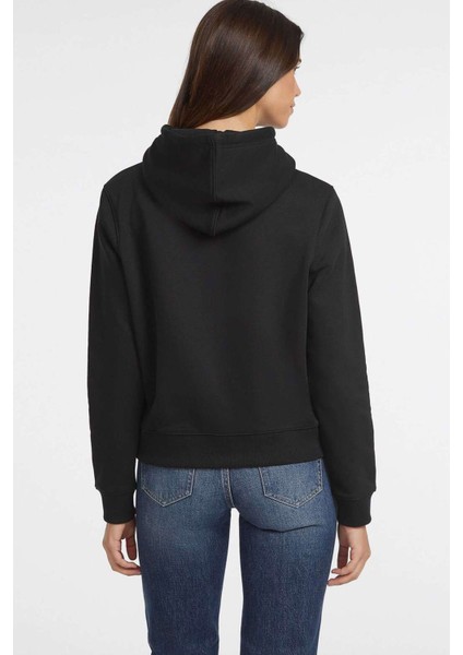 Kadın Gj Şonil Logo Patch Sweatshirt - Siyah modelleri