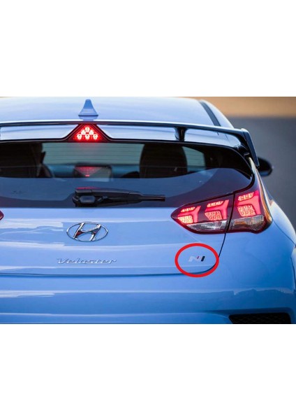 Hyundai N Line Bagaj 3m 3D Gri Beyaz Logo Amblem Rozet fırsatları