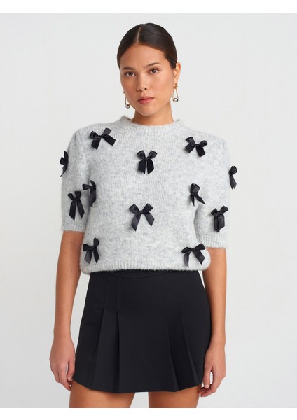 80847 Pilili Bermuda Şort-Siyah