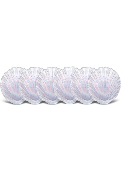Şeffaf 6 Parça Cam Pasta ve Tatlı Seti, 21 cm, şık tasarım