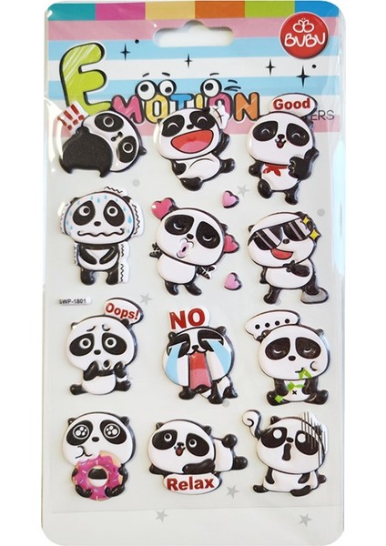 Bu-Bu Emotıons Stıckers Panda 10,9X20,5 BUBU-SWP-1801