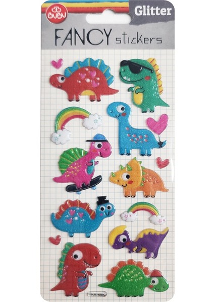 Bu-Bu Damla Stıckers Glitter Dinazor 9X20 BUBU-PUS-6606
