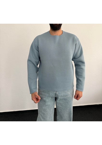 Erkek Lazer Kesim Içi Şardonlu Hafif Kalın Oversize Bol Kesim Sweatshirt modelleri