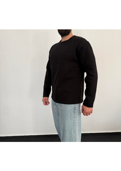 Erkek Lazer Kesim Içi Şardonlu Hafif Kalın Oversize Bol Kesim Sweatshirt modelleri