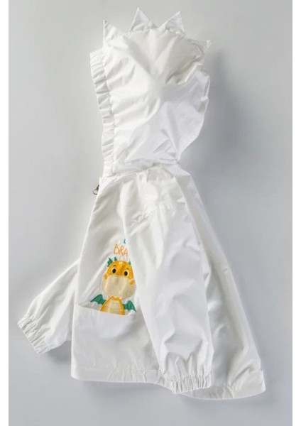 Sevimli Ejderha Kapşonlu Fermuarlı Pamuklu Astarlı Cepli Kız Erkek Bebek Yağmurluk Mont Tulum Çocuk fırsatları