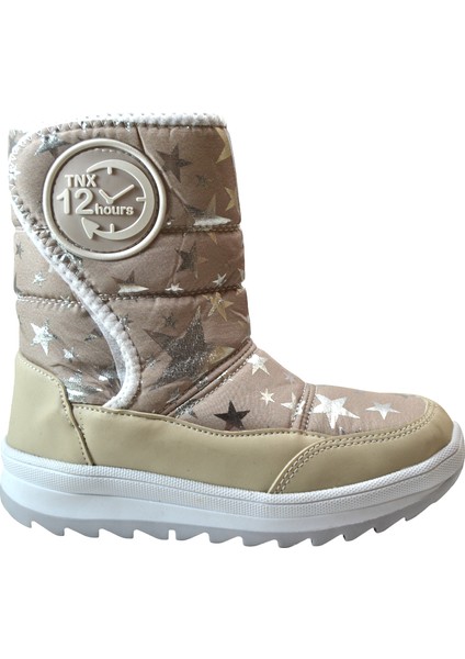 Aw.25 Siyah & Bej Kürklü Cırtlı Kız Çocuk Kar Bot