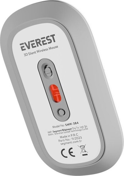 Mouse 3D Sessiz Wireless Elektronik Pilli SMW-384 Beyaz