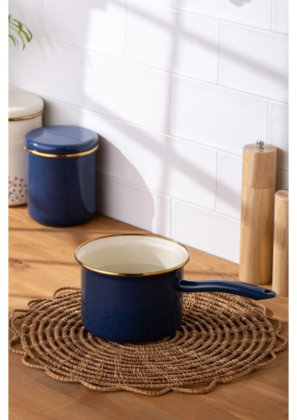 Mavi 14 cm 3'lü midi set, indüksiyon uyumlu şık mutfak aksesuarları