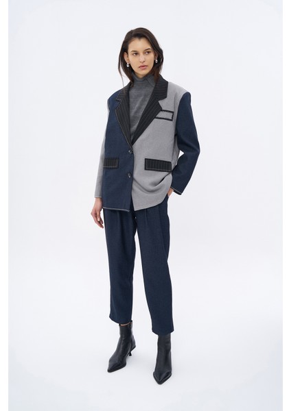 Dikiş Detaylı Matchli Blazer Ceket Lacivert fırsatları