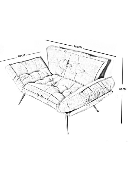 Ikili Yataklı Koltuk | Mekanizmalı Kanepe | Ergonomik Çekyat - Pembe