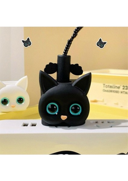 Siyah Kedi Toparlayıcı Kablo Koruyucu Şarj Kılıfı iPhone 18W/20W ile Uyumlu