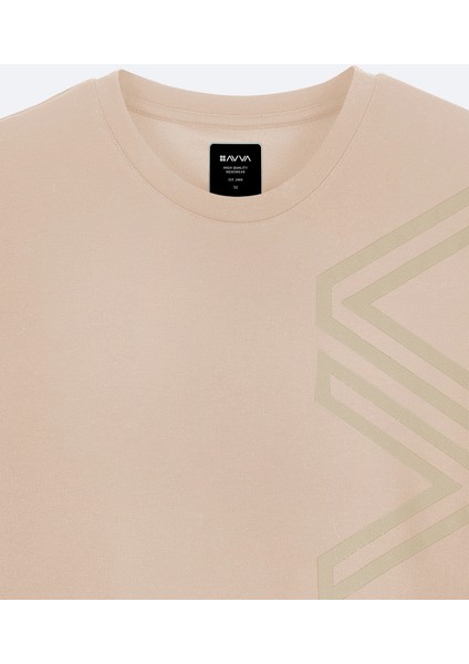 Erkek Vizon Baskılı Bisiklet Yaka İnterlok T-Shirt A41Y1175