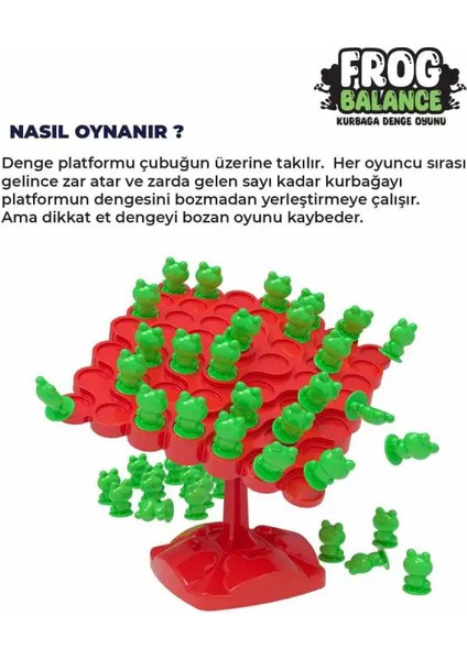 Eğitici Oyuncak Kurbağa Ağacı Denge Oyunu Frog Balance Tree