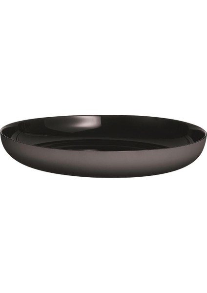 Temperli Siyah & Gri Servis Yemek Tabağı 25 cm