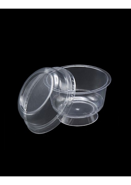 Plastik Kristal Tatlı Kabı - Kapaklı 180CC 25 Adet, Kullan At