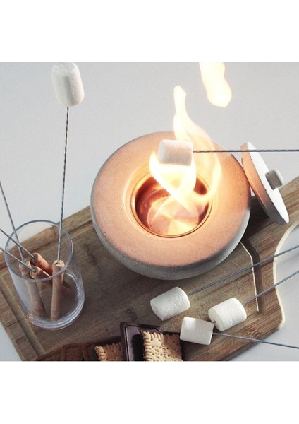 Pure-Fire V.2 Bacasız Beton Masaüstü Şömine 1lt Bioethanol Şömine Yakıtı