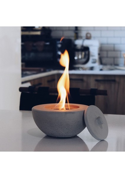 Pure-Fire V.2 Bacasız Beton Masaüstü Şömine 1lt Bioethanol Şömine Yakıtı modelleri