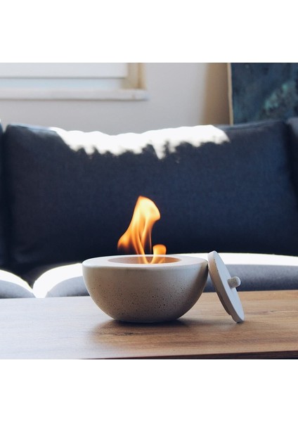 Pure-Fire V.2 Bacasız Beton Masaüstü Şömine 1lt Bioethanol Şömine Yakıtı indirimleri