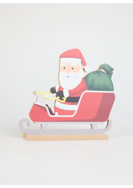 Çok Renkli Dekoratif Obje x ms Kızaklı Noel Baba 20 x 5 x 18 cm