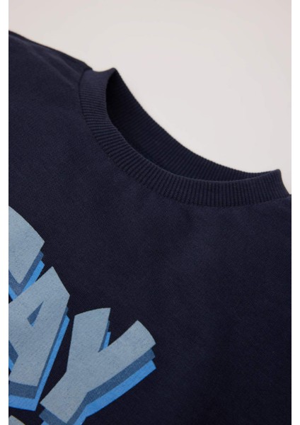 Erkek Bebek Bisiklet Yaka Baskılı Sweatshirt D1266A524WN fiyatları