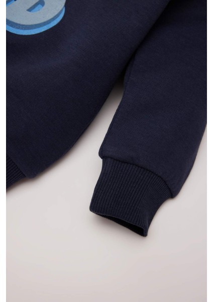 Erkek Bebek Bisiklet Yaka Baskılı Sweatshirt D1266A524WN modelleri