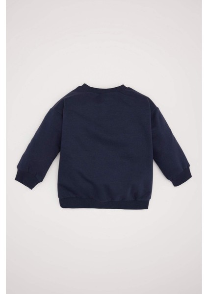 Erkek Bebek Bisiklet Yaka Baskılı Sweatshirt D1266A524WN fırsatları