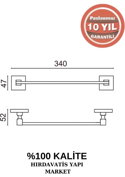 Paslanmaz Pirinç Kumru Uzun Havluluk 50 cm fiyatları