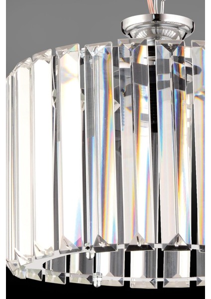 Parlak Gümüş Kristal Taşlı Zarif Avize, Şık ve Dekoratif Aydınlatma, 20x40 cm modelleri