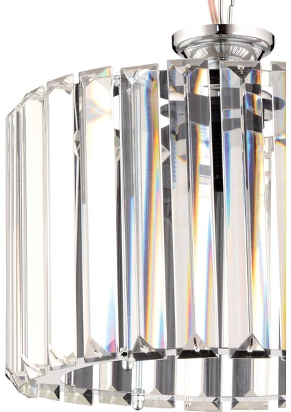 Parlak Gümüş Kristal Taşlı Zarif Avize, Şık ve Dekoratif Aydınlatma, 20x40 cm indirimleri