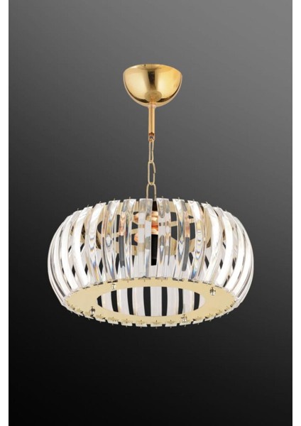 Şık Kristal Taşlı Altın Renkli 22 cm Avize, Cam Materyal, 1 Ampüllü, Modern Tasarım indirimleri