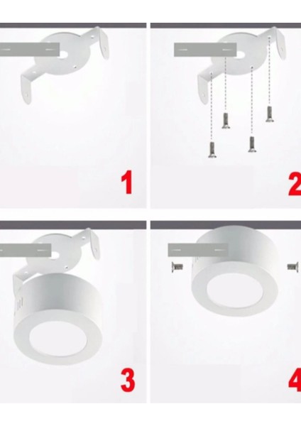 Büyük Boy Metal Led Tavana Avize, Beyaz Işık, 30x30 cm, 1 Ampül Başlıklı fırsatları