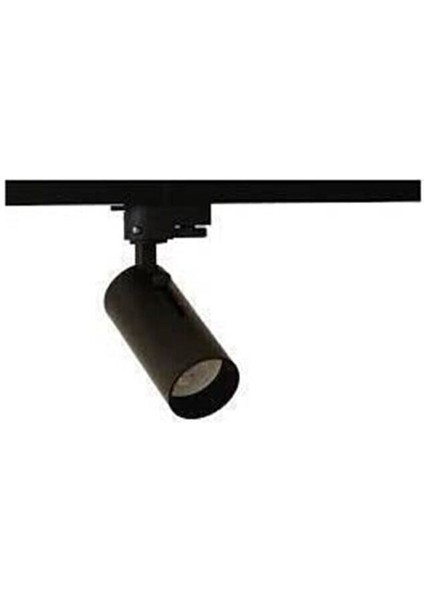 Siyah Kasa ve Günışığı 6 Adet 360 Derece Dönen LED Ray Spot Lamba 2 Adet 1 mt Raylı Armatür