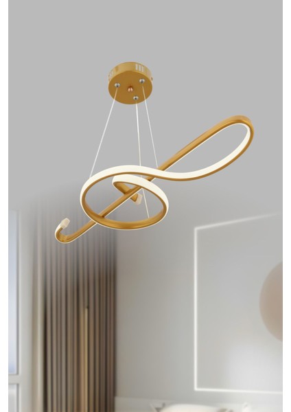 Melodi Model Gold Renk Metal Modern LED Sarkıt Avize