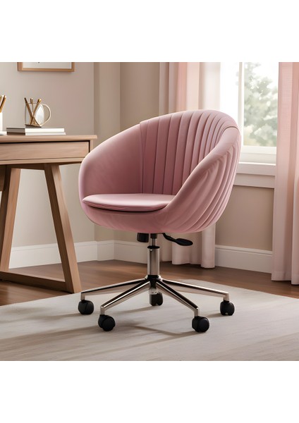 Istiridye Çalışma Koltuğu (Pembe Kumaş)
