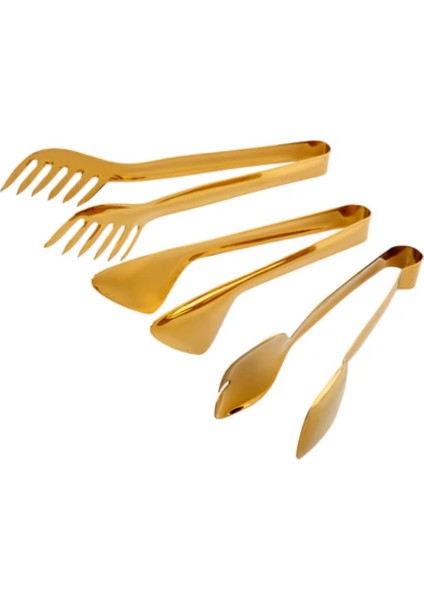 Steel Titanyum Gold 3'lü Maşa Seti