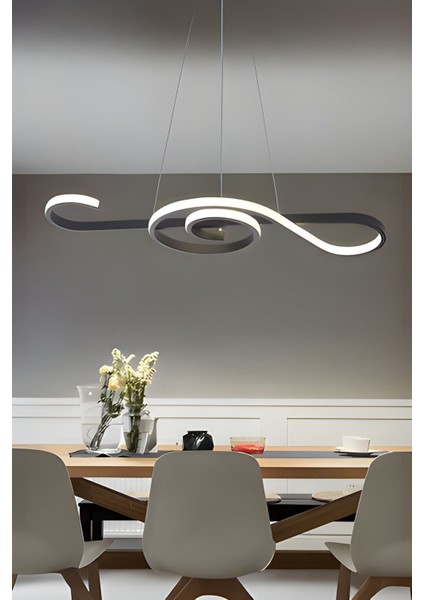 Melodi Model Modern Luxury LED Avize Siyah Sarkıt Avize